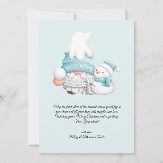 Waterverf Vintage Christmas Winter Gnome Feestdagenkaart (Voorkant)