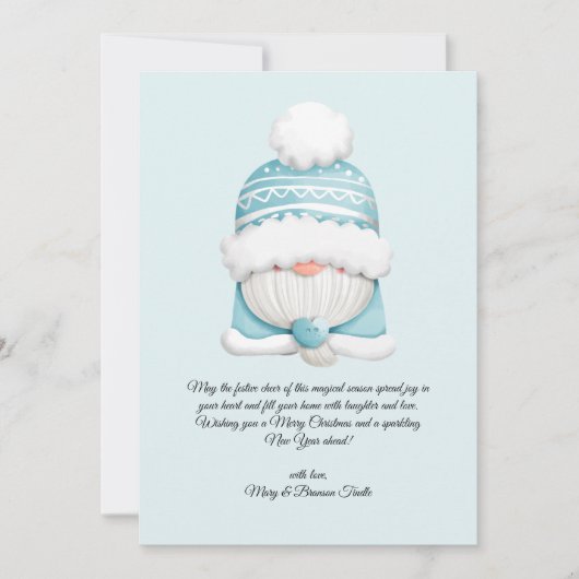 Waterverf Vintage Christmas Winter Gnome Feestdagenkaart (Voorkant)