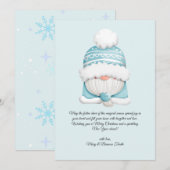 Waterverf Vintage Christmas Winter Gnome Feestdagenkaart (Voorkant / Achterkant)