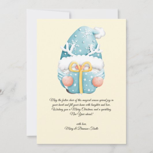 Waterverf Vintage Christmas Winter Gnome Feestdagenkaart (Voorkant)