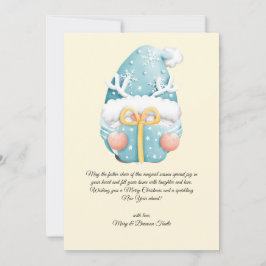 Waterverf Vintage Christmas Winter Gnome Feestdagenkaart