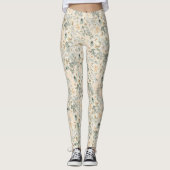 Waterverf Vintage Flowers Leggings (Voorkant)