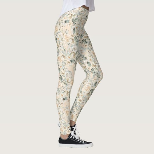 Waterverf Vintage Flowers Leggings (Rechts)