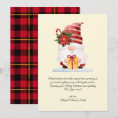 Waterverf Vintage Kerst Gnoom met Gift Feestdagenkaart (Voorkant / Achterkant)