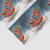 Waterverf Vintage Kerst slee Tissuepapier (Detail)