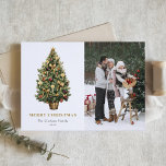 Waterverf Vintage Kerstboom Foto Kerst Feestdagen Kaart<br><div class="desc">vrolijk kerstfeest | Stuur uw vakantiewensen naar vrienden en familie met deze aanpasbare kerstkaart. Deze aquarel kerstkaart is voorzien van een vintage kerstboom met feestelijke ornamenten. Personaliseer het door uw eigen gegevens toe te voegen. Deze kerstkaart is beschikbaar op andere kaarten. Overeenkomende objecten zijn beschikbaar.</div>