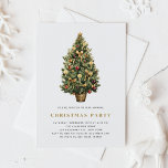 Waterverf Vintage Kerstboom Kerstfeest Kaart<br><div class="desc">Vier het vakantieseizoen met onze betoverende aanpasbare kerstfeestuitnodiging, met een waterverf kerstboom in stijl versierd met rijke rode en gouden ornamenten. Dit elegante ontwerp brengt een vleugje nostalgie en warmte, waardoor het perfect is voor feestelijke bijeenkomsten. Personaliseer de uitnodiging moeiteloos met uw evenementgegevens, inclusief de naam, datum, tijd, locatie en...</div>
