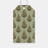 Waterverf Vintage Kerstboom Vrolijk Kerstfeest Cadeaulabel (Achterkant)