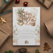 Waterverf Vintage Kerstcadeau Verpakking Party Kaart