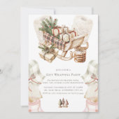 Waterverf Vintage Kerstcadeau Verpakking Party Kaart (Voorkant)