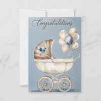 Waterverf Vintage Kinderwagen Felicitaties
