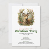 Waterverf vintage rendier Kerstfeest  Kaart (Voorkant)