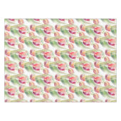 Waterverf Vintage Rode Tulpen Weide Pasen Tafelkleed (Voorkant (Horizontaal))