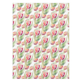 Waterverf Vintage Rode Tulpen Weide Pasen Tafelkleed