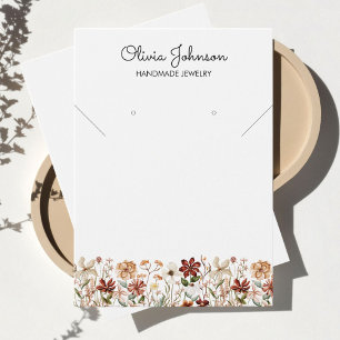 Waterverf Vintage Wilde Bloem Sieraden Displaykaar Visitekaartje