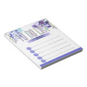 Waterverf violet bloemen Georganiseerd om lijst te Notitieblok (Schuin)