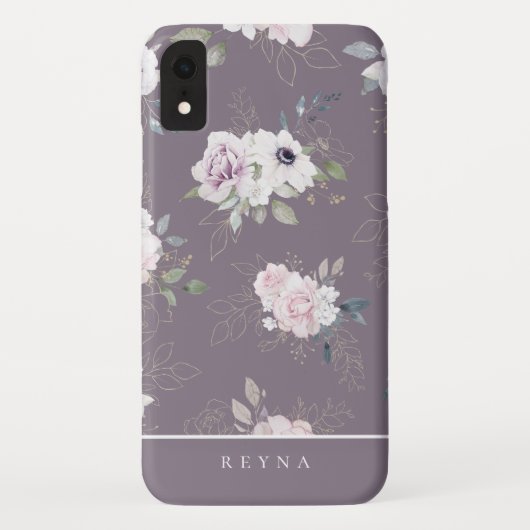 Waterverf Violet bloemenpatroon Case-Mate iPhone Case (Achterkant)