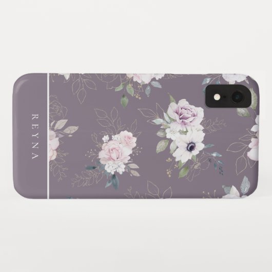 Waterverf Violet bloemenpatroon Case-Mate iPhone Case (Achterkant (horizontaal))