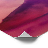 Waterverf Violet en bruine Rocky Mountains Poster (Hoek)