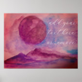 Waterverf Violet en bruine Rocky Mountains Poster (Voorkant)