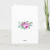 Waterverf Violet Floral Baby shower Bedankt voor j (Achterkant)