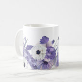  Waterverf Violet Floral Koffiemok (Voorkant links)