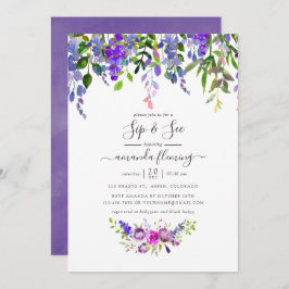 Waterverf Violet Floral Sip en zie Kaart