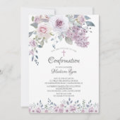 Waterverf Violet Flowers bevestiging Kaart (Voorkant)