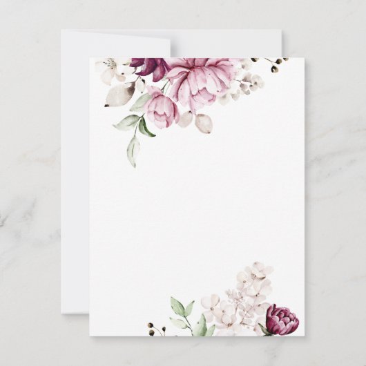 Waterverf Violet Flowers Rehearsal Dinner Kaart (Achterkant)