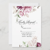 Waterverf Violet Flowers RSVP Kaart (Voorkant)