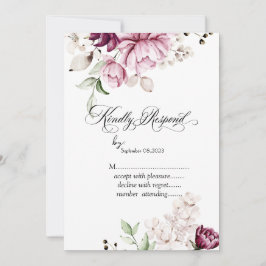 Waterverf Violet Flowers RSVP Kaart