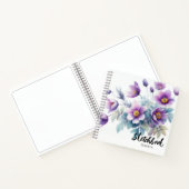 Waterverf Violet Flowers Sketchbook Notitieboek (Binnen)