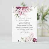 Waterverf Violet Flowers Wedding Kaart (Staand voorkant)