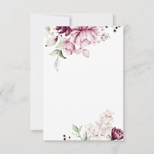 Waterverf Violet Flowers Wedding Kaart (Achterkant)