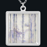 Waterverf Violet Free Expression Zilver Vergulden Ketting<br><div class="desc">Deze geweldige vrije expressie werk van Jennifer Goldberger is een violette waterverf vol leven. De zwarte lijnen lopen verticaal in het stuk, en de violetdruppels strekken zich uit van hen als golven in een meer. Een prachtige afdruk die goed zou passen op een aantal Zazzle-producten. Bestel er vandaag nog een!...</div>