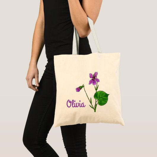 Waterverf Violet minimalist bij geboortenbloem feb Tote Bag (Voorkant (product))