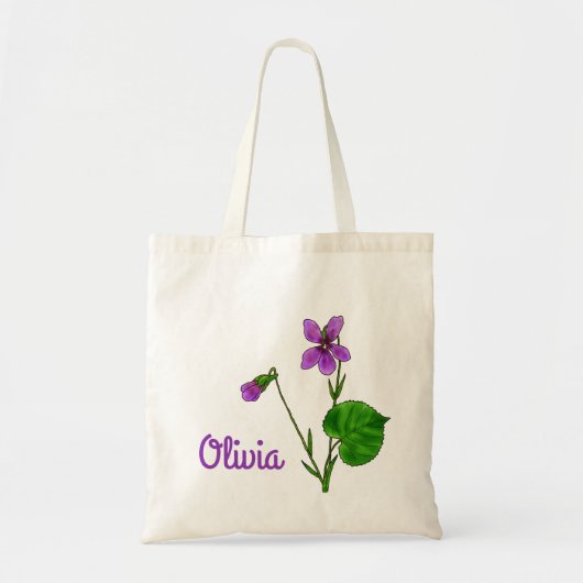 Waterverf Violet minimalist bij geboortenbloem feb Tote Bag (Voorkant)