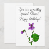 Waterverf violet minimalistisch feestdagenkaart (Voorkant / Achterkant)