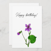 Waterverf violet minimalistisch feestdagenkaart (Voorkant / Achterkant)