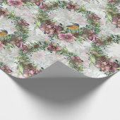 Waterverf Violet Paars Floral Wreator Cadeaupapier (Hoek)