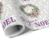 Waterverf Violet Paars Floral Wreator Cadeaupapier (Rol Hoek)