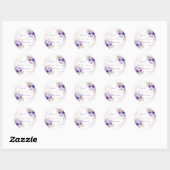 Waterverf Violet Paars Peonies Baby shower Ronde Sticker (Vel)