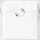 Waterverf Violet Paars Peonies Baby shower Ronde Sticker (Tas)