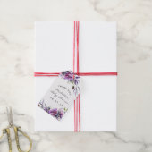 Waterverf Violet Poppy Floral Baby shower Bedankt Cadeaulabel (Met Touw)