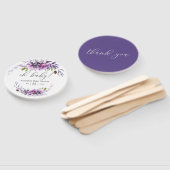 Waterverf Violet Poppy Floral Baby shower Handwaaier (Niet-gemonteerd)