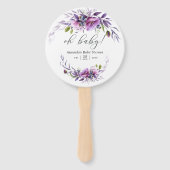 Waterverf Violet Poppy Floral Baby shower Handwaaier (Voorkant)
