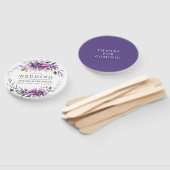 Waterverf Violet Poppy Floral Wedding Favor Handwaaier (Niet-gemonteerd)