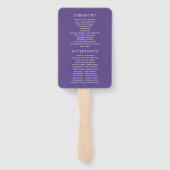 Waterverf Violet Poppy Floral Wedding Programme Handwaaier (Achterkant)