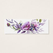 Waterverf Violet Poppy Floral Wedding RSVP Mini Visitekaartjes (Achterkant)