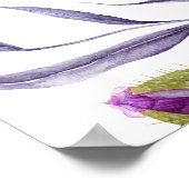 Waterverf Violet Poppy Floral Wedding Welkom Poster (Hoek)